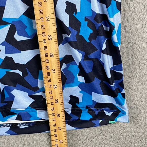 Maelreg Performance Golf Polo Stretch Shirt Men's XL Blue Abstract Geometric - Picture 7 of 9